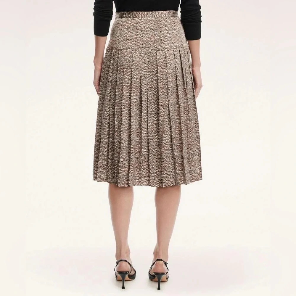 Brooks Brothers Silk Pleated Skirt 6 - Picture 3 of 10